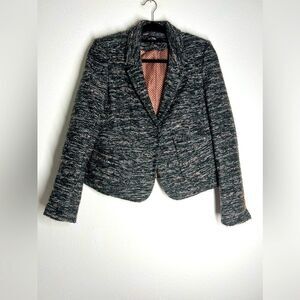 Marc Aurel 55% Wool Booklined Blazer Black Pink White Size 38 EU/ 8 US lined